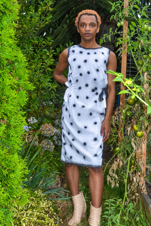 Alexa Stark polka dots on stripes dress Alexa Stark polka dots on stripes dress