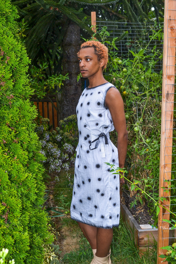 Alexa Stark polka dots on stripes dress Alexa Stark polka dots on stripes dress