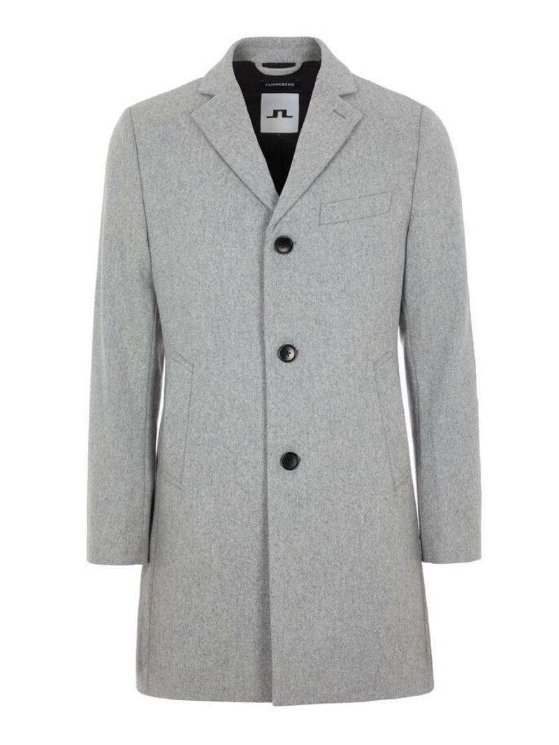 J Lindeberg Wolger Compact Melton Coat Grey Garmentory
