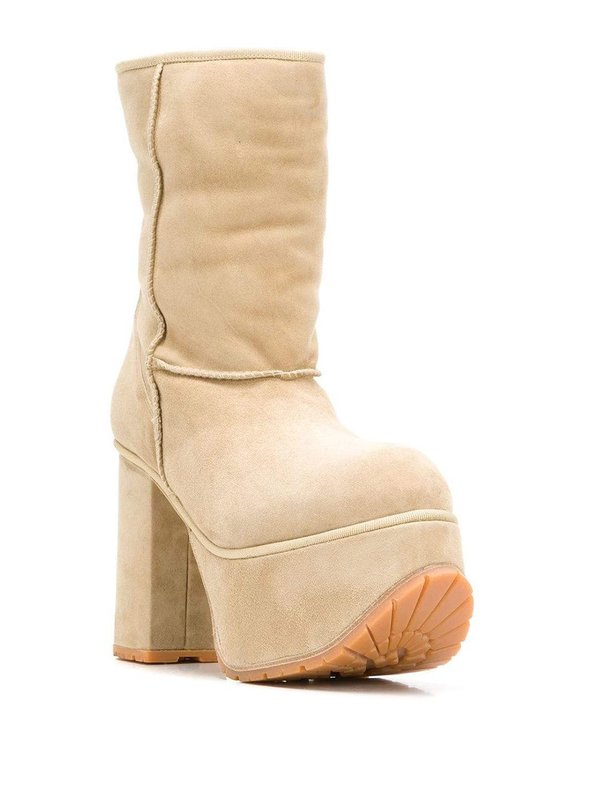 R13 Shearling Short Platform Boots - Tan R13 Shearling Short Platform Boots - Tan