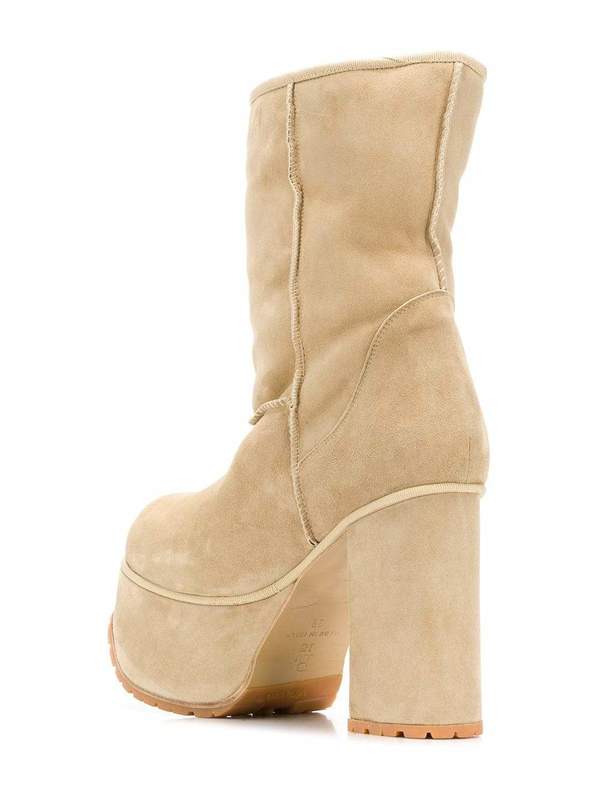 R13 Shearling Short Platform Boots - Tan R13 Shearling Short Platform Boots - Tan