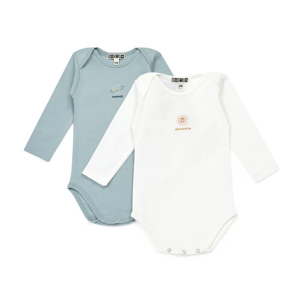 Kids Bonton Set Of 2 Weekend Baby Boy Onesies Kids Bonton Set Of 2 Weekend Baby Boy Onesies