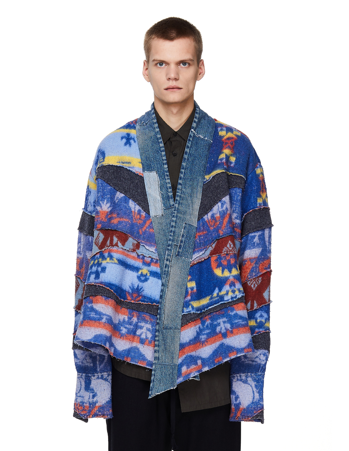 Greg Lauren Vintage Scrapwork Kimono - Blue | Garmentory