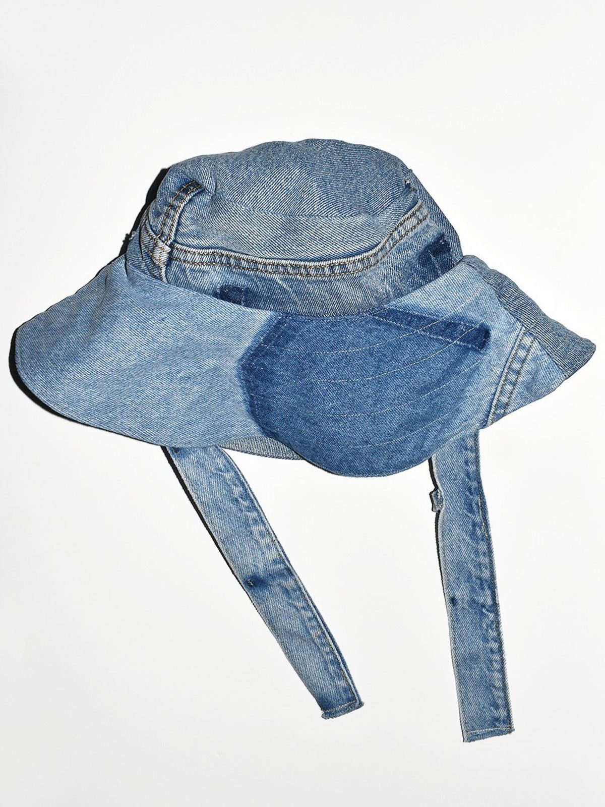 Free People Distressed Denim Bucket Hat Circle Of Life Distressed Denim Bucket Hat – Zafari Zafia main image 2