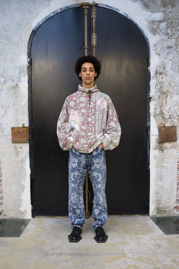 Martine Rose Carpet Printed Bongo Batwing Fleece Top - Red Martine Rose Carpet Printed Bongo Batwing Fleece Top - Red