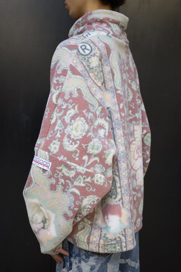 Martine Rose Carpet Printed Bongo Batwing Fleece Top - Red Martine Rose Carpet Printed Bongo Batwing Fleece Top - Red