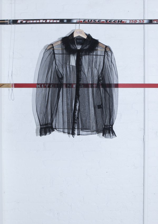 VINTAGE SIMONE ROCHA Bubble Sleeves Mesh Shirt - BLACK VINTAGE SIMONE ROCHA Bubble Sleeves Mesh Shirt - BLACK