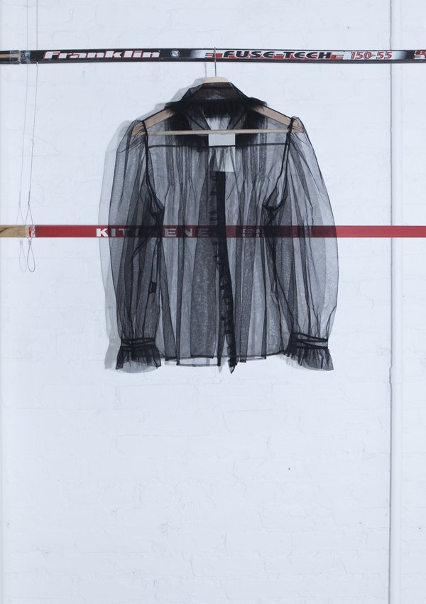 VINTAGE SIMONE ROCHA Bubble Sleeves Mesh Shirt - BLACK VINTAGE SIMONE ROCHA Bubble Sleeves Mesh Shirt - BLACK