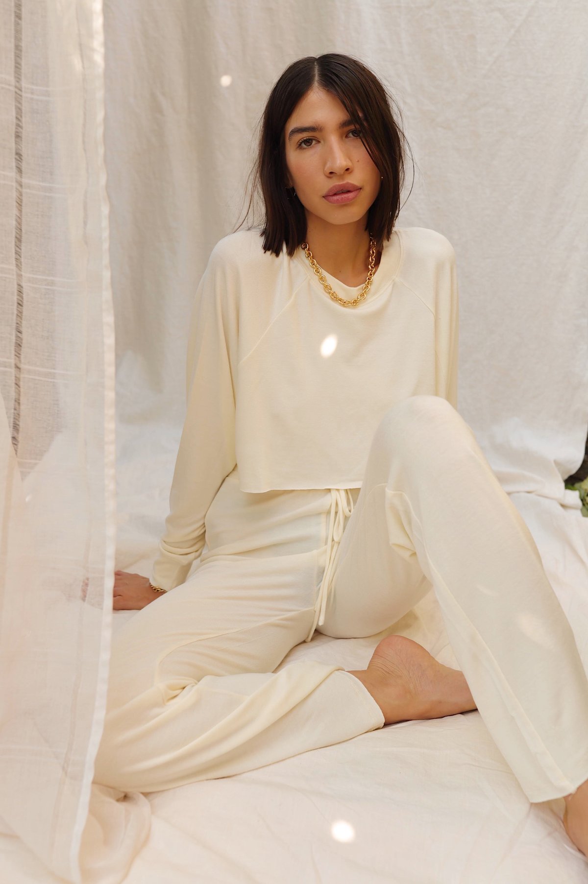 NIA Soft Knit Pants Ivory Garmentory