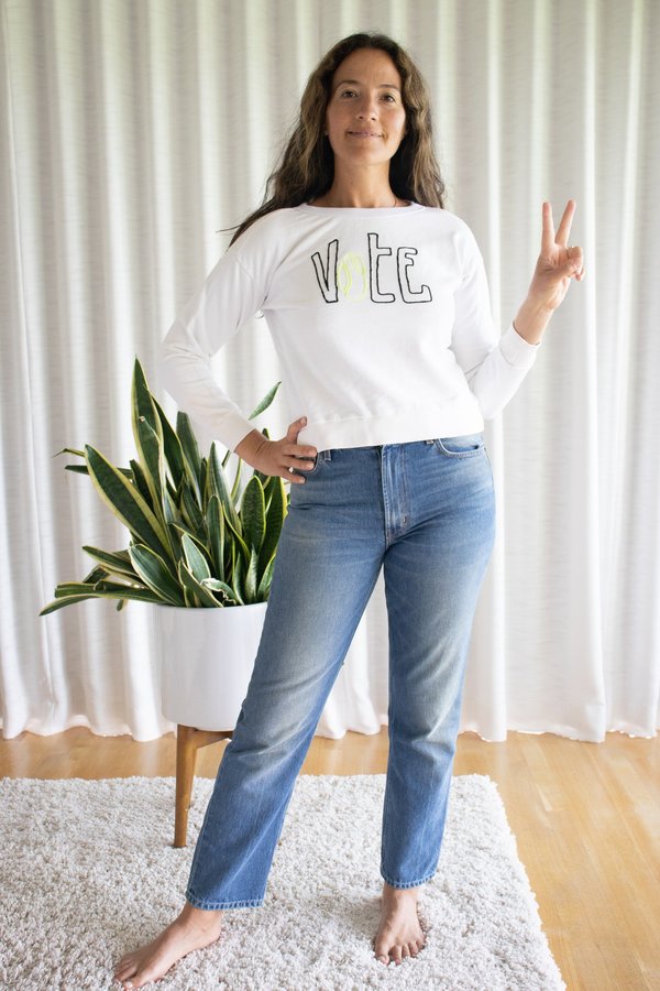 Jake and Jones Get Out the Vote Embroidered Sweatshirt - WHITE Jake and Jones Get Out the Vote Embroidered Sweatshirt - WHITE