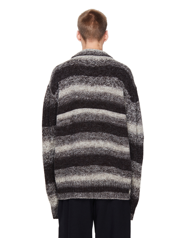 Raf Simons Striped Sweater With Polaroid Patch | Garmentory