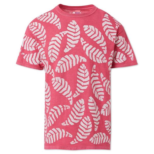 Unisex Studio One Eighty Nine Leaf Cotton Hand-Batik T-Shirt - Pink Unisex Studio One Eighty Nine Leaf Cotton Hand-Batik T-Shirt - Pink