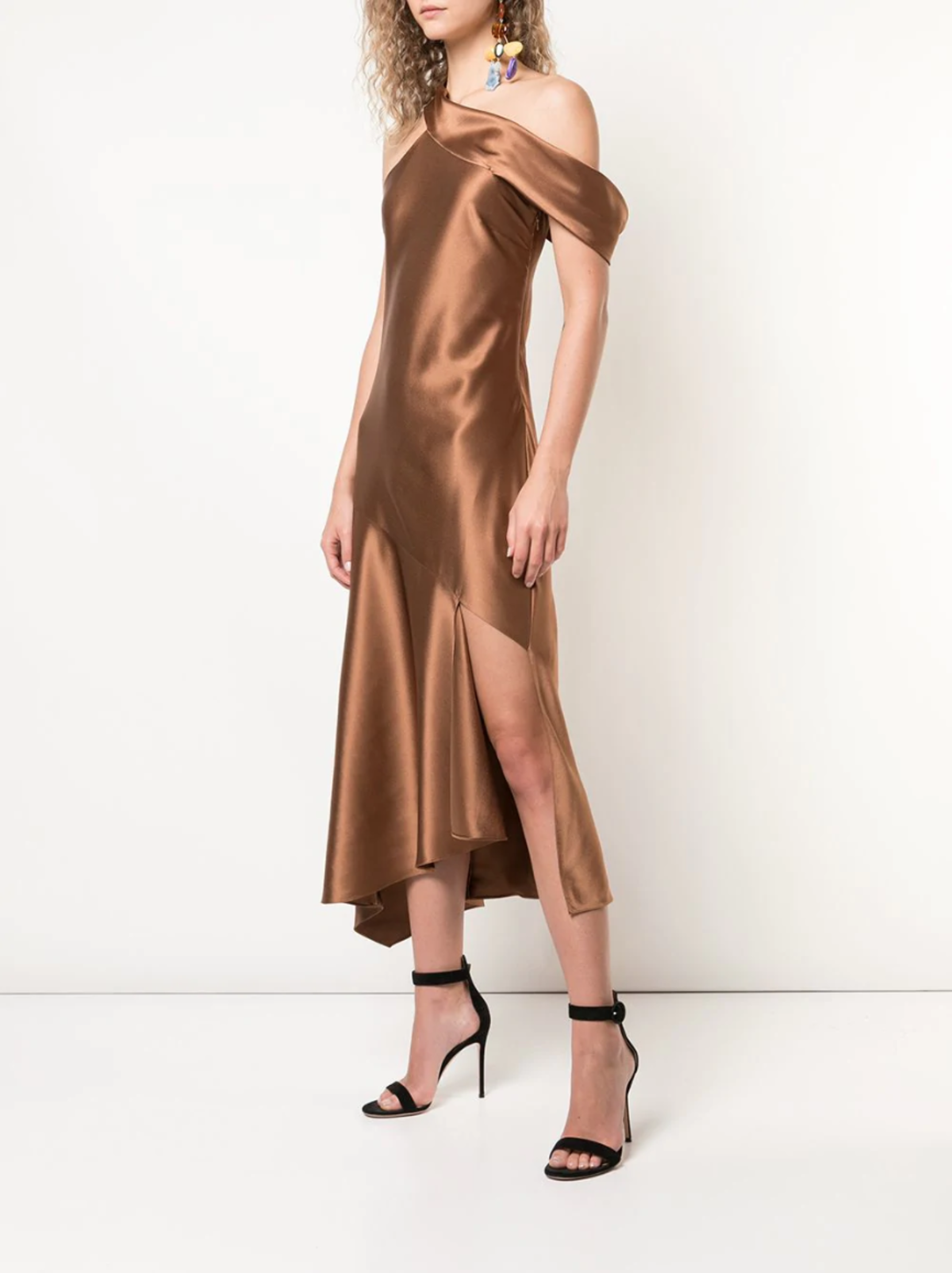 cushnie off the shoulder dress Cushnie V-neck Off-the-shoulder Velvet Midi Dress