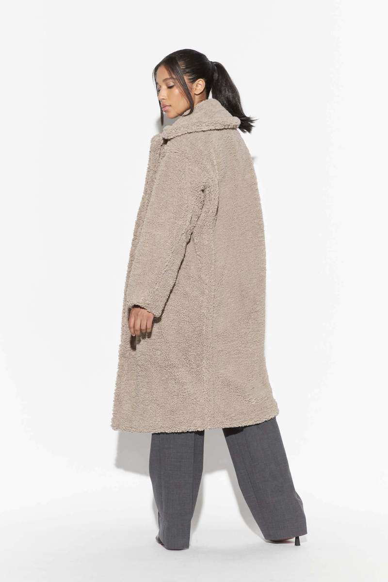 Apparis Daryna Faux Shearling Coat Taupe Garmentory