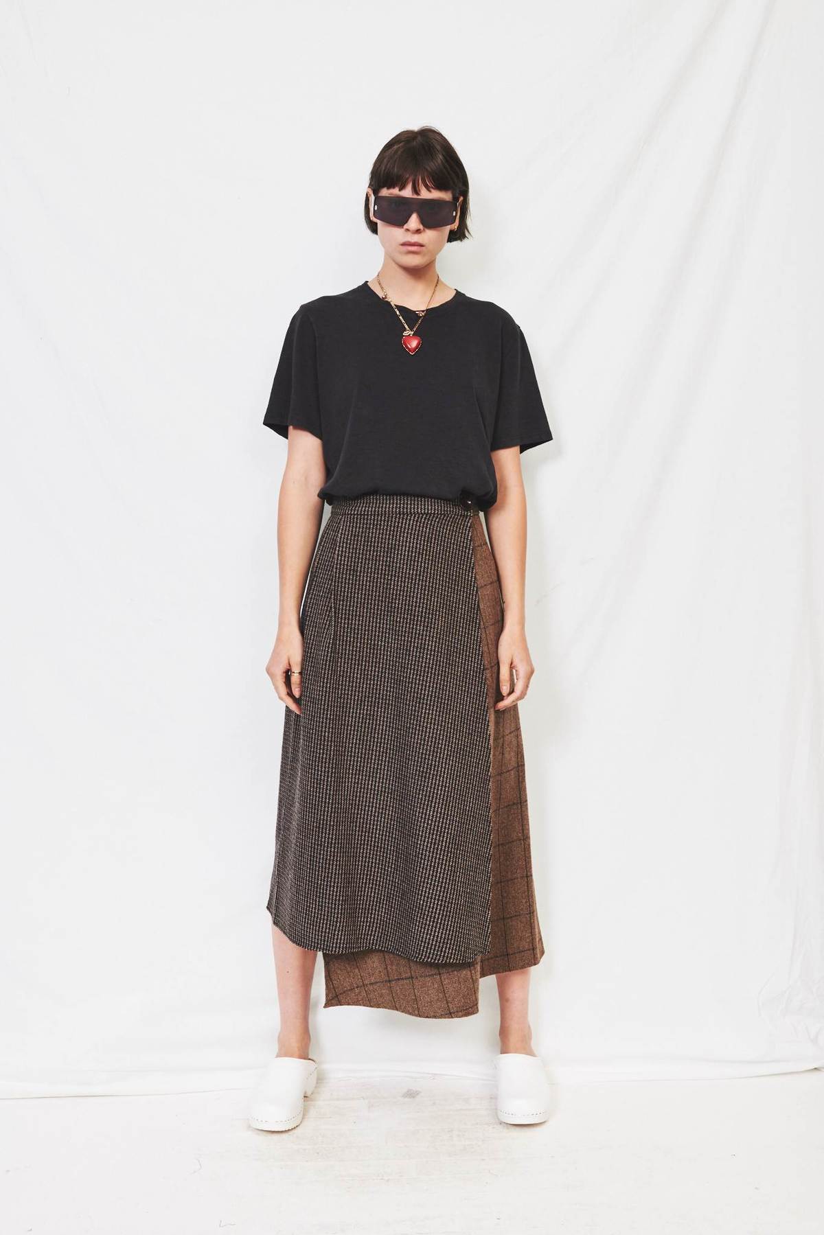 HIDDEN FOREST MARKET Check Mixed Wool Skirt - Image 1 of 5