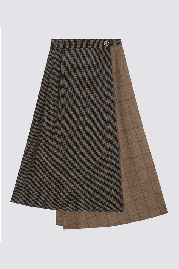 HIDDEN FOREST MARKET Check Mixed Wool Skirt HIDDEN FOREST MARKET Check Mixed Wool Skirt