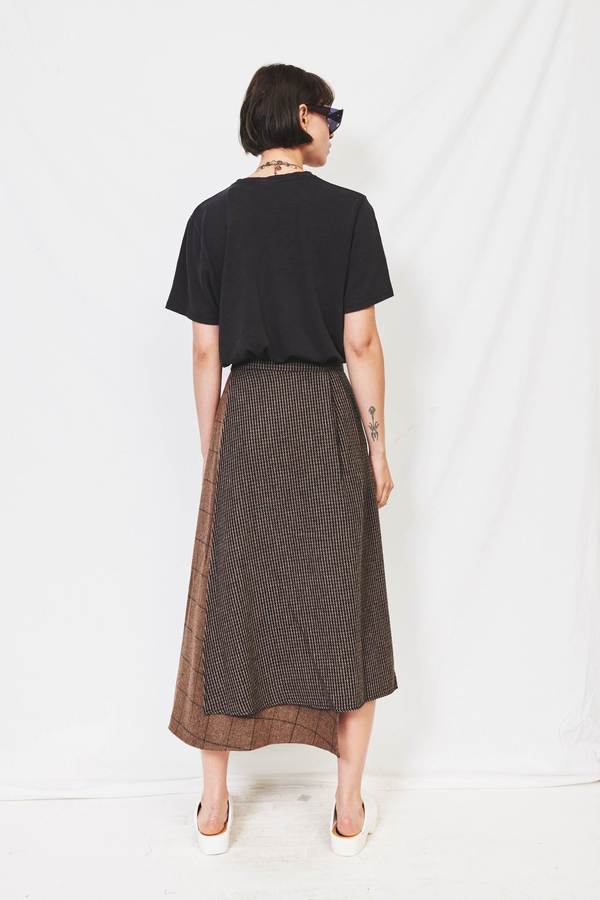 HIDDEN FOREST MARKET Check Mixed Wool Skirt HIDDEN FOREST MARKET Check Mixed Wool Skirt