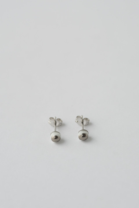 jujumade 14k White Gold Dot Earrings jujumade 14k White Gold Dot Earrings