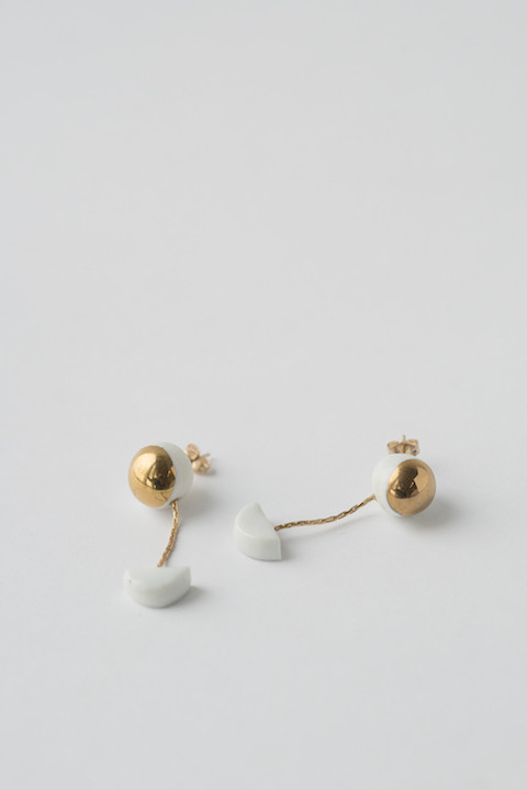 jujumade 14k Yellow Gold Pendant Halfmoon Earrings jujumade 14k Yellow Gold Pendant Halfmoon Earrings