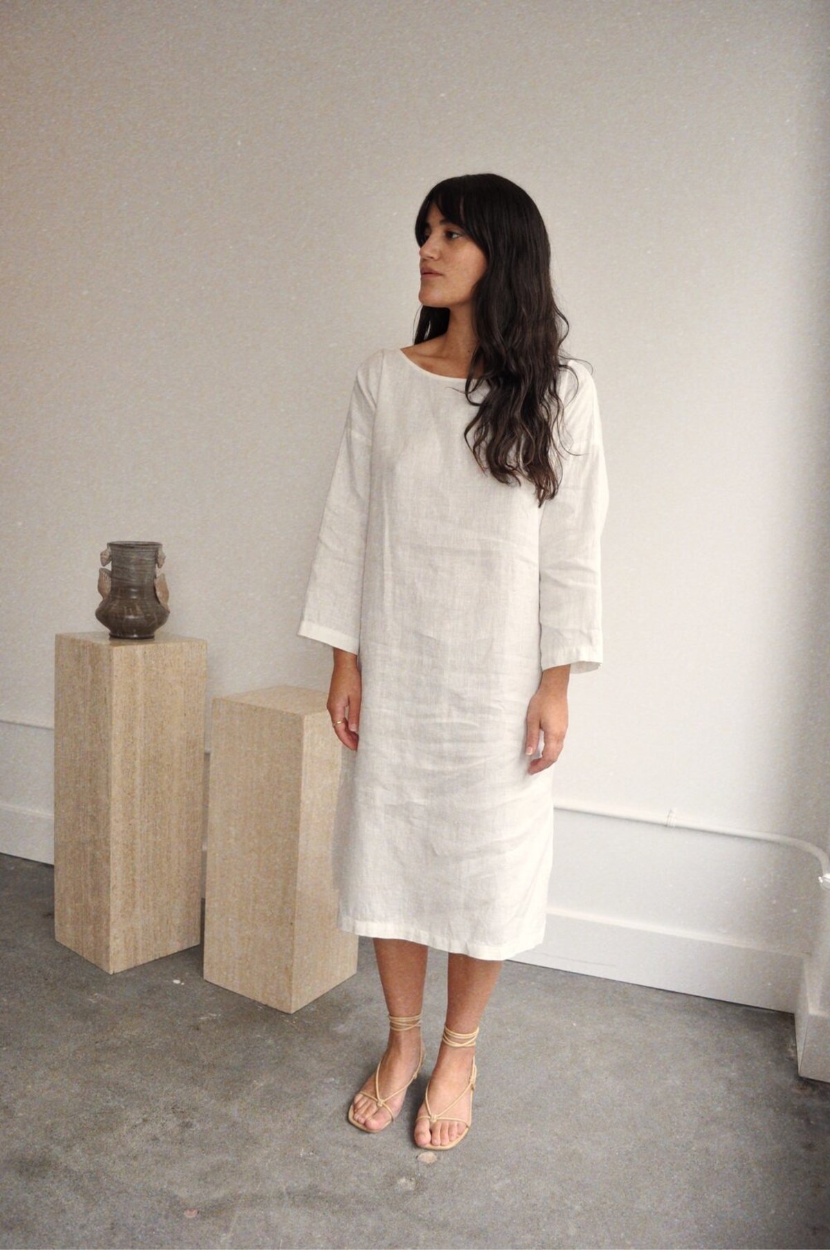 Cocobolo Sleeved Tunic Dress - Ivory - Image 1 of 7