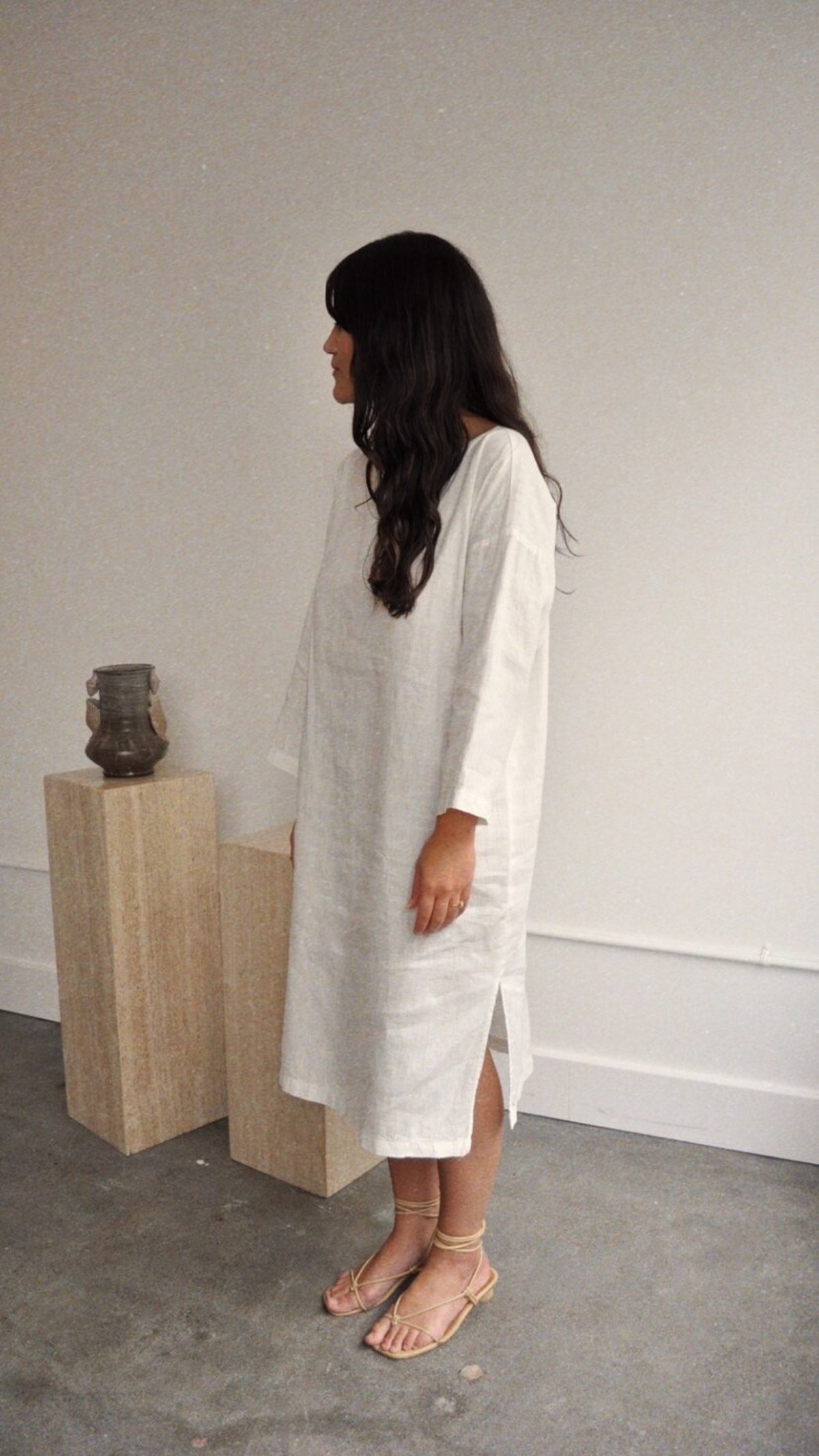 Cocobolo Sleeved Tunic Dress - Ivory - Image 2 of 7