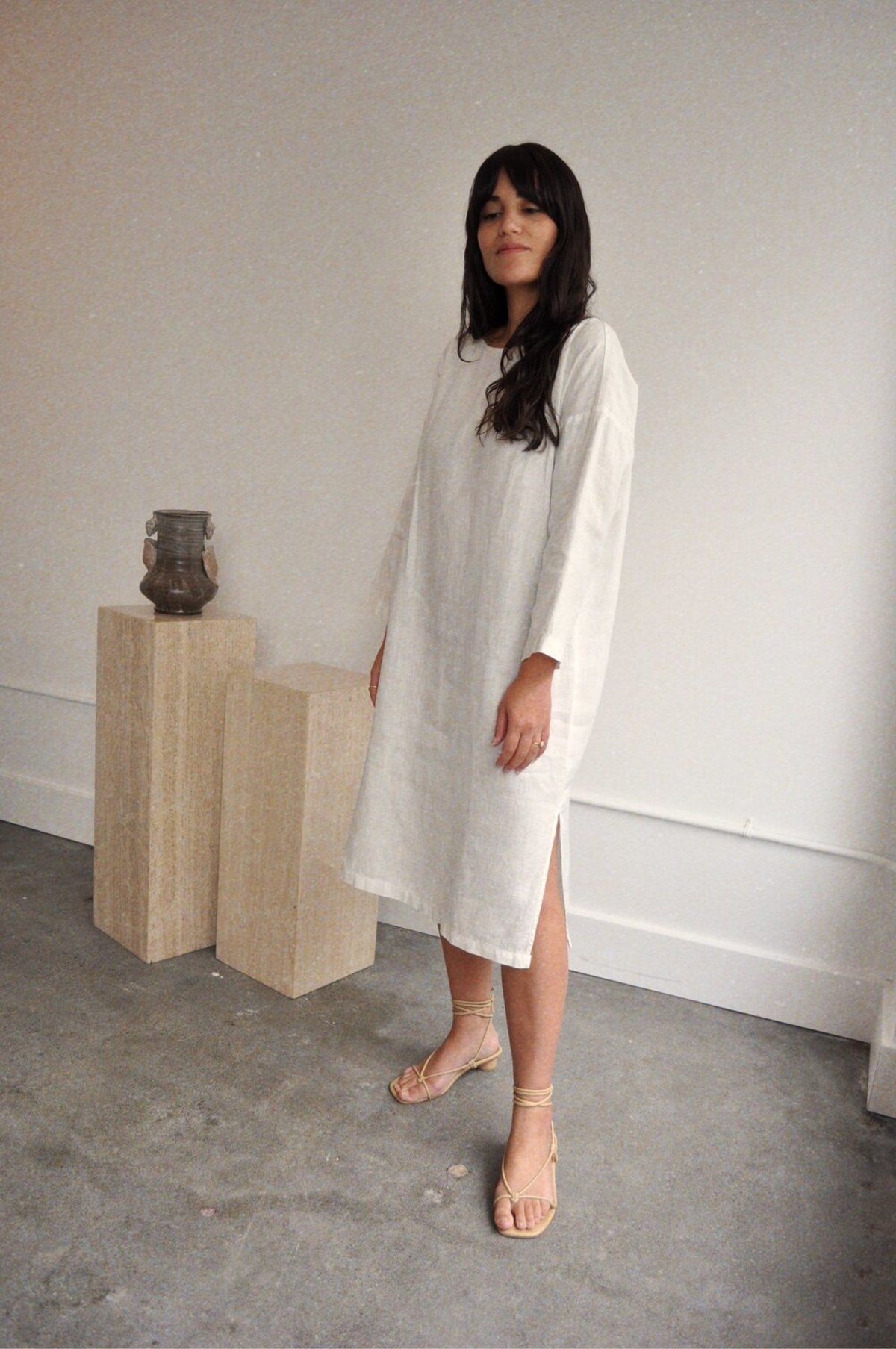 Cocobolo Sleeved Tunic Dress - Ivory - Image 3 of 7