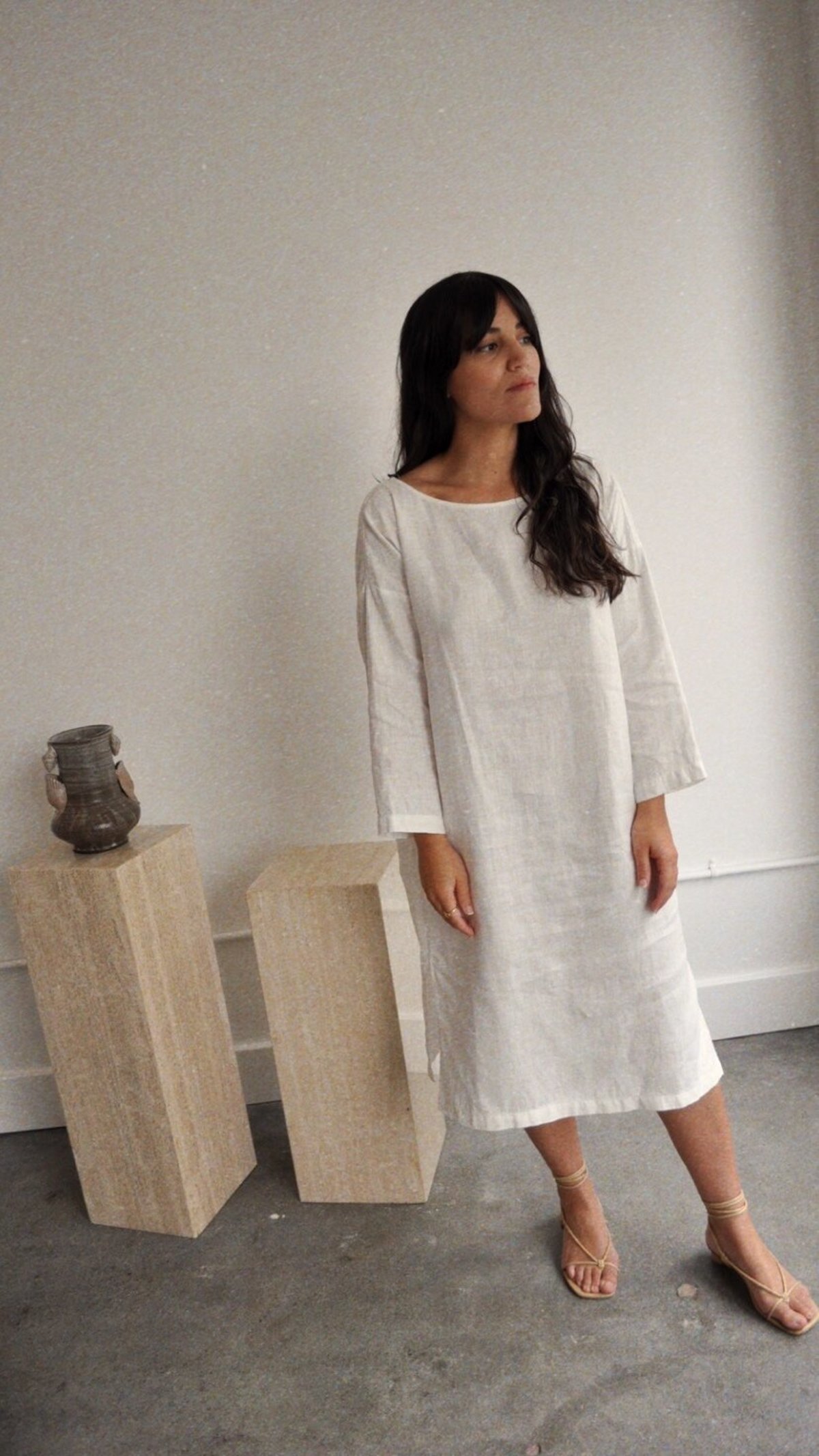 Cocobolo Sleeved Tunic Dress - Ivory - Image 7 of 7