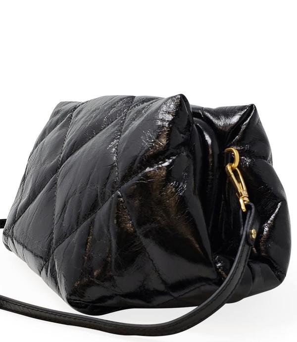 Gianni Chiarini Quilted Clutch Leather Handbag - Black Gianni Chiarini Quilted Clutch Leather Handbag - Black