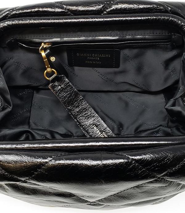 Gianni Chiarini Quilted Clutch Leather Handbag - Black Gianni Chiarini Quilted Clutch Leather Handbag - Black