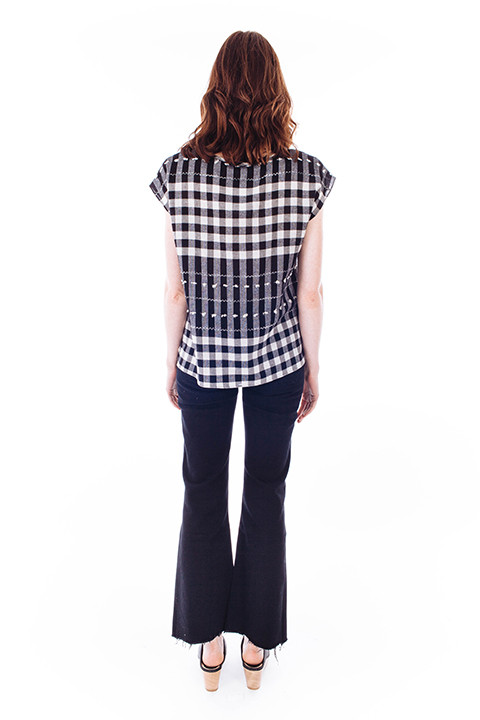 Svilu Base Top in Black & White Svilu Base Top in Black & White