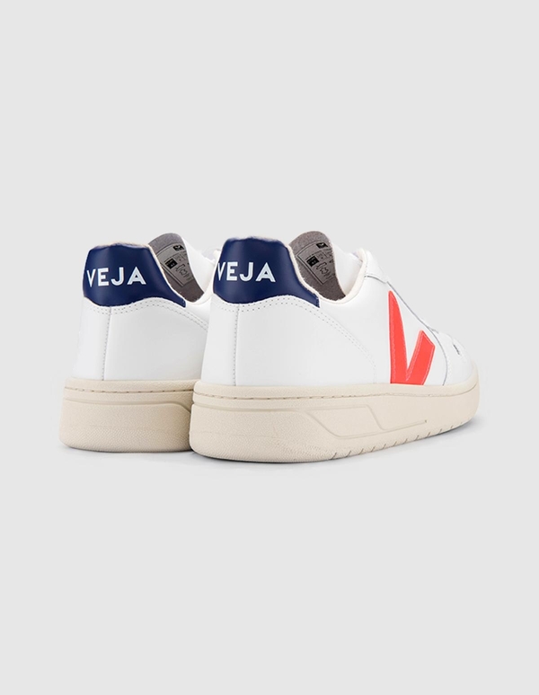VEJA V-10 Leather Sneakers - Orange Fluo/Cobalt VEJA V-10 Leather Sneakers - Orange Fluo/Cobalt