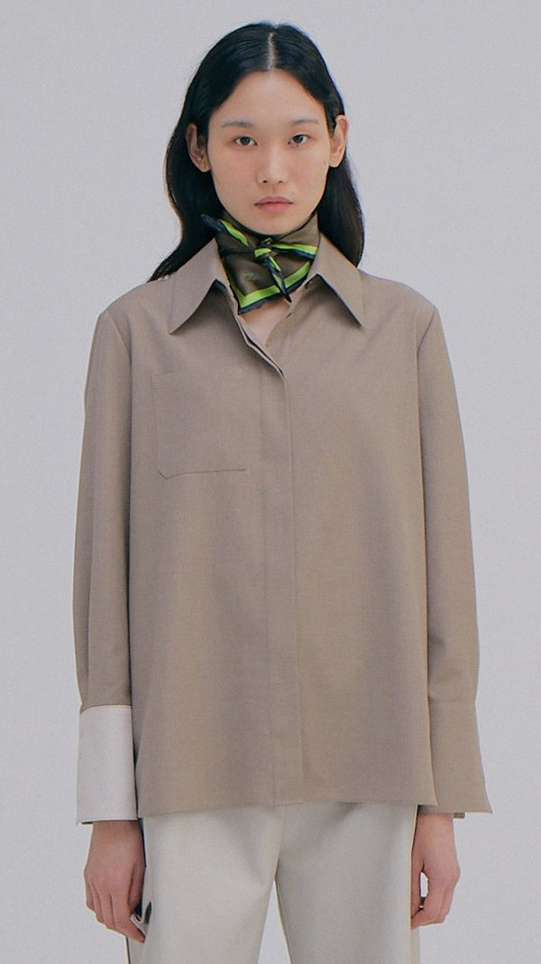 Wnderkammer Coloration Cuffs Shirt - Melange Brown Wnderkammer Coloration Cuffs Shirt - Melange Brown