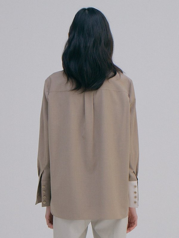 Wnderkammer Coloration Cuffs Shirt - Melange Brown Wnderkammer Coloration Cuffs Shirt - Melange Brown