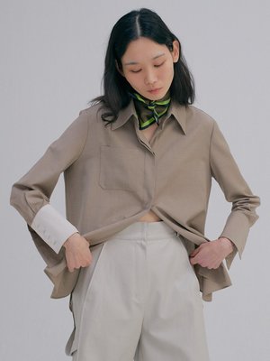 Wnderkammer Coloration Cuffs Shirt - Melange Brown Wnderkammer Coloration Cuffs Shirt - Melange Brown