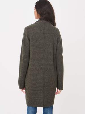 Repeat Cashmere Cardigan Long Rib Knit - Khaki Olive