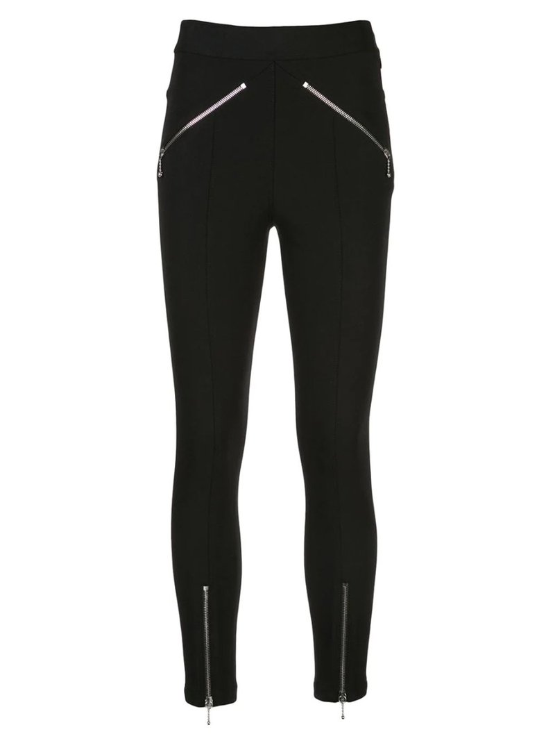 ALEXANDER WANG ZIP-EMBELLISHED SKINNY TROUSERS - Black