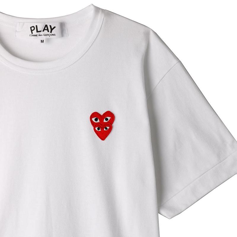 COMME des GARÇONS PLAY Double Heart T-shirt - White | Garmentory