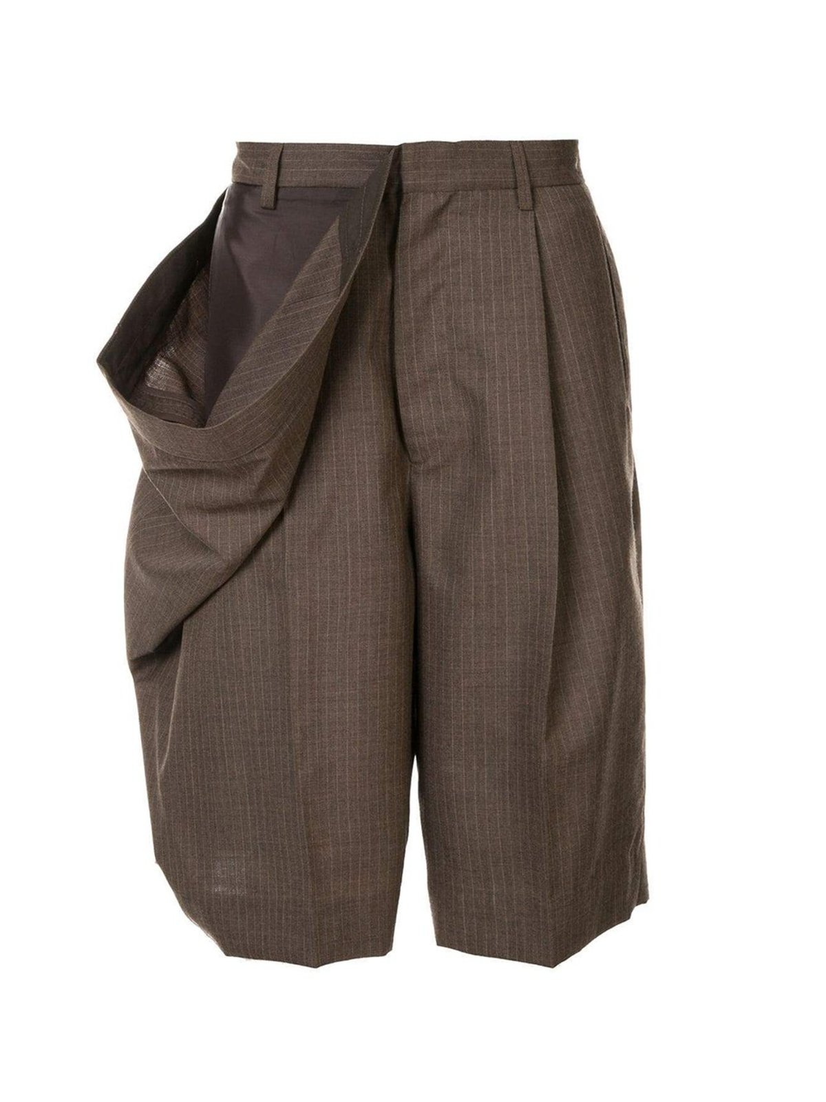 HED MAYNER DRAPED SIDE SHORTS - BROWN | Garmentory