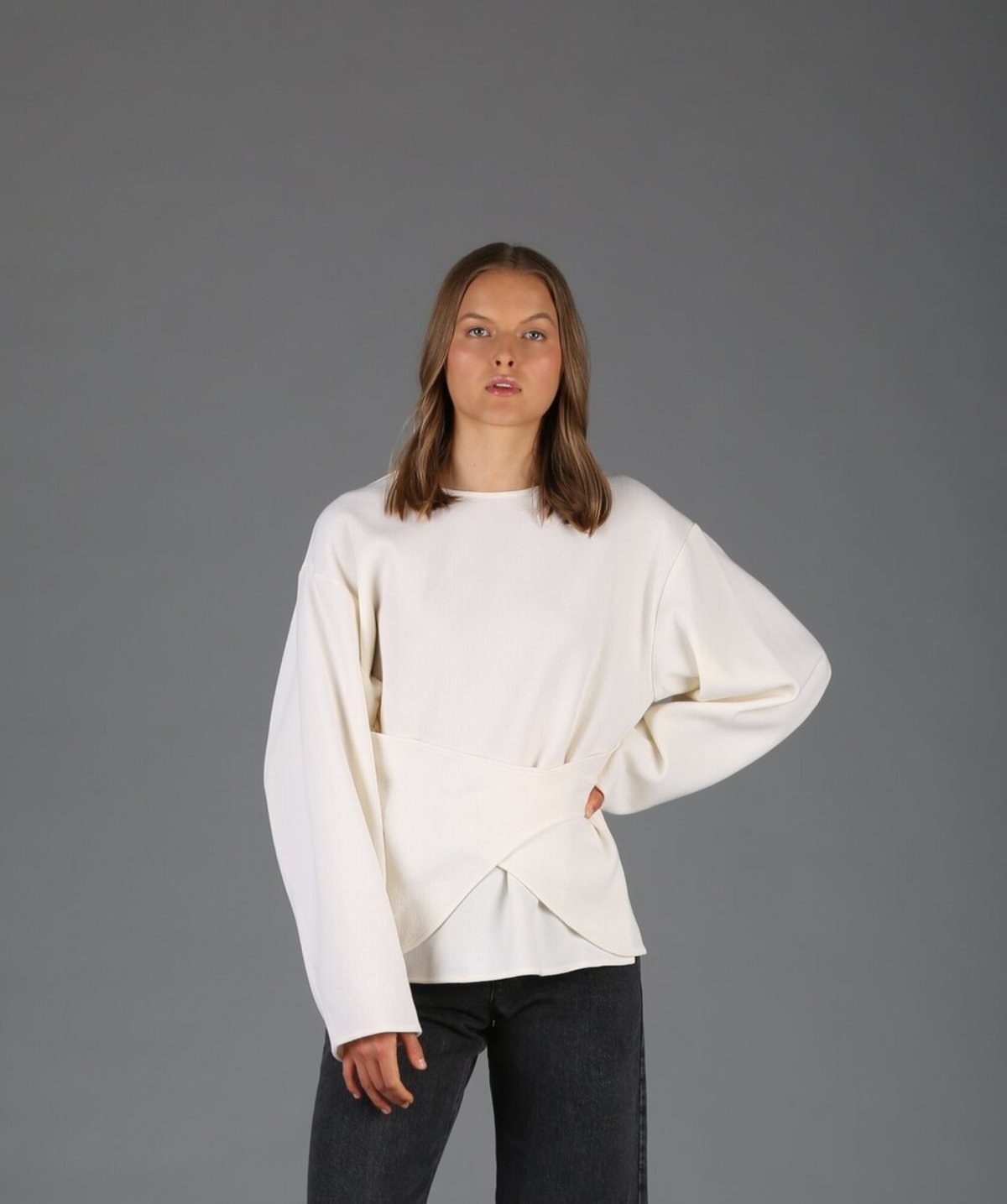 Le 17 Septembre Front Wrap Blouse - Ivory - Image 2 of 5