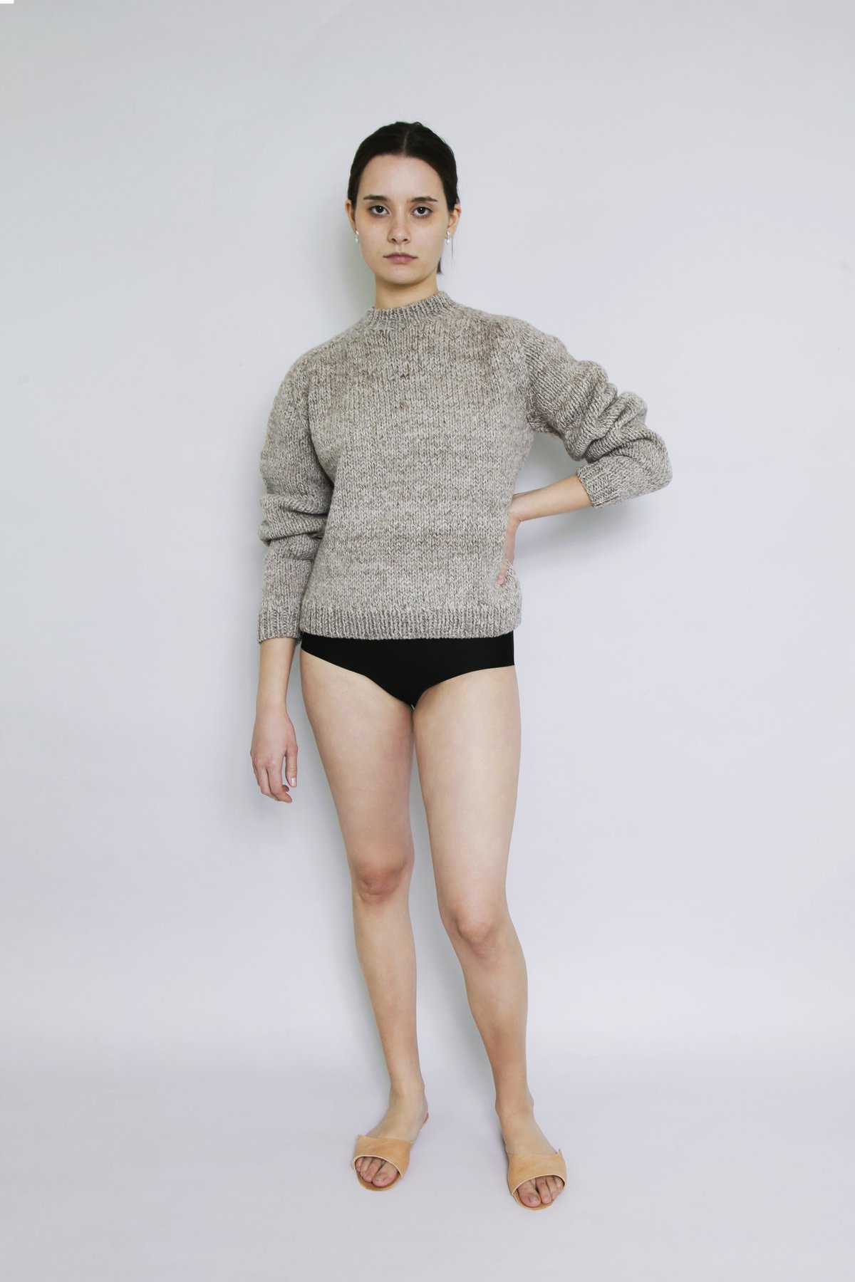 Ound Hand Knitted Molle Wool Jumper - Stone - Image 1 of 4