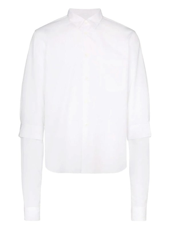 COMME DES GARÇONS HOMME PLUS DOUBLE SLEEVE SHIRT - WHITE | Garmentory