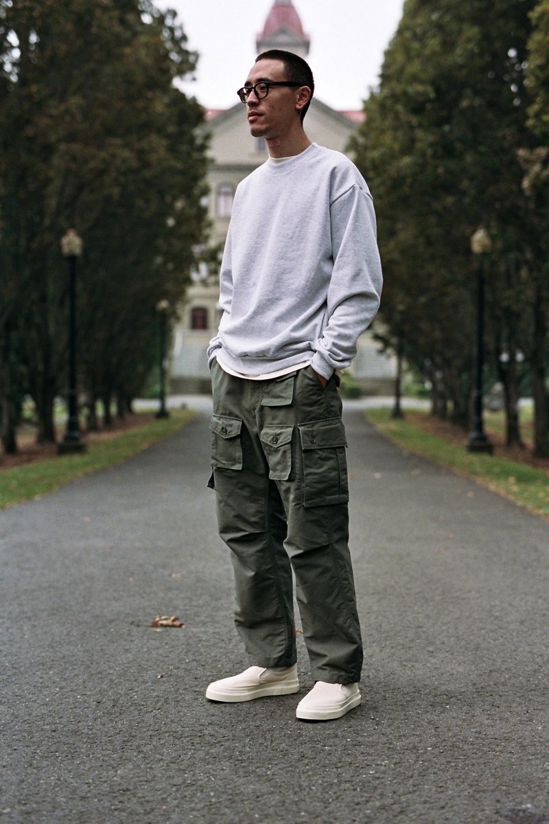 Engineered Garments Cotton Double Cloth FA Pant - Olive | Garmentory