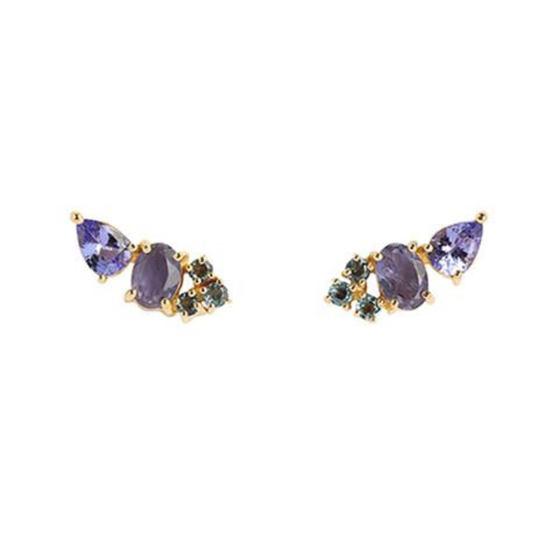 3種の美しい天然石【leah alexandra】MULTI EAR CLIMBERS Leah Alexandra Multi Ear Climbers | Garmentory
