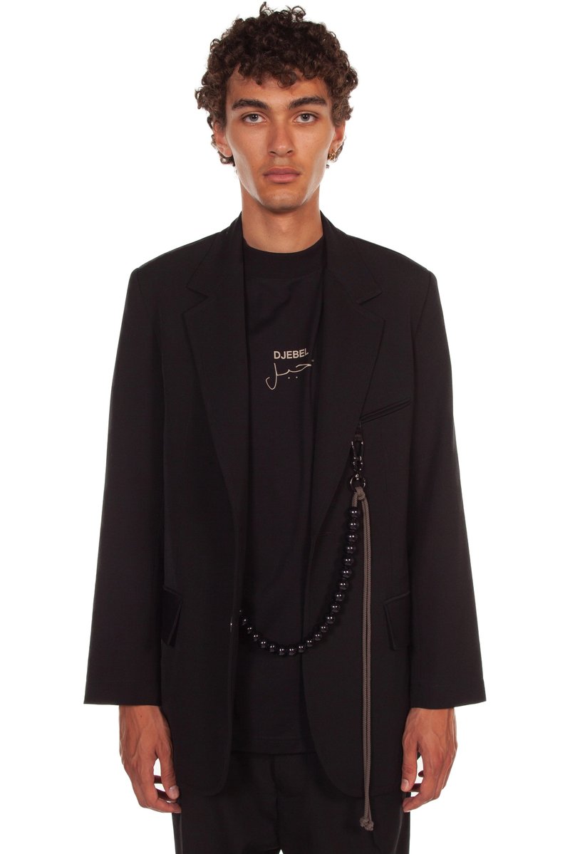 Song for the Mute Oversized Script Blazer - Black | Garmentory