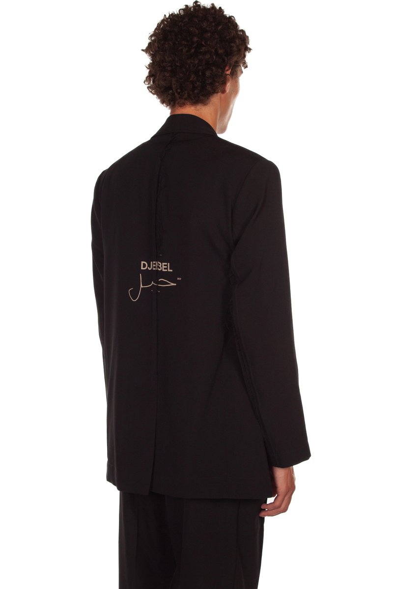 Song for the Mute Oversized Script Blazer - Black | Garmentory