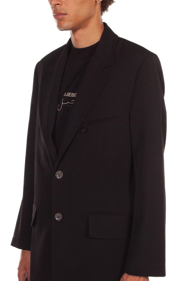 Song for the Mute Oversized Script Blazer - Black | Garmentory