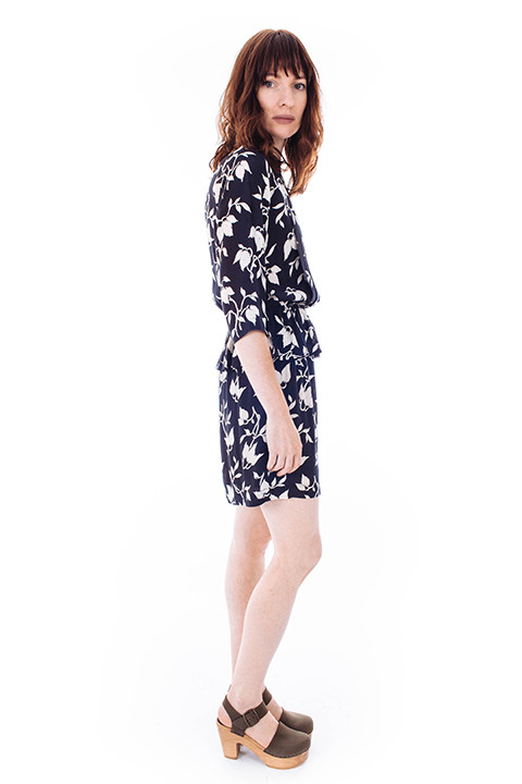 Ganni Maxwell Crepe Dress in Flower Ganni Maxwell Crepe Dress in Flower