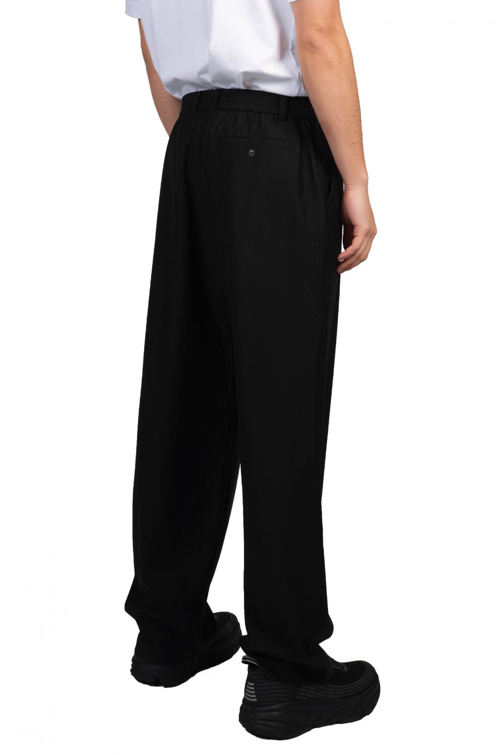 Pocket Wool Trousers in Black