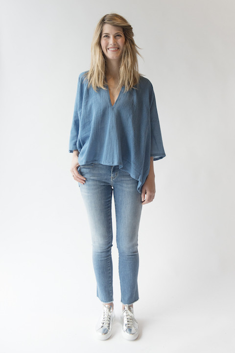 Muse Top in Indigo Cotton Gauze by Miranda Bennett Muse Top in Indigo Cotton Gauze by Miranda Bennett