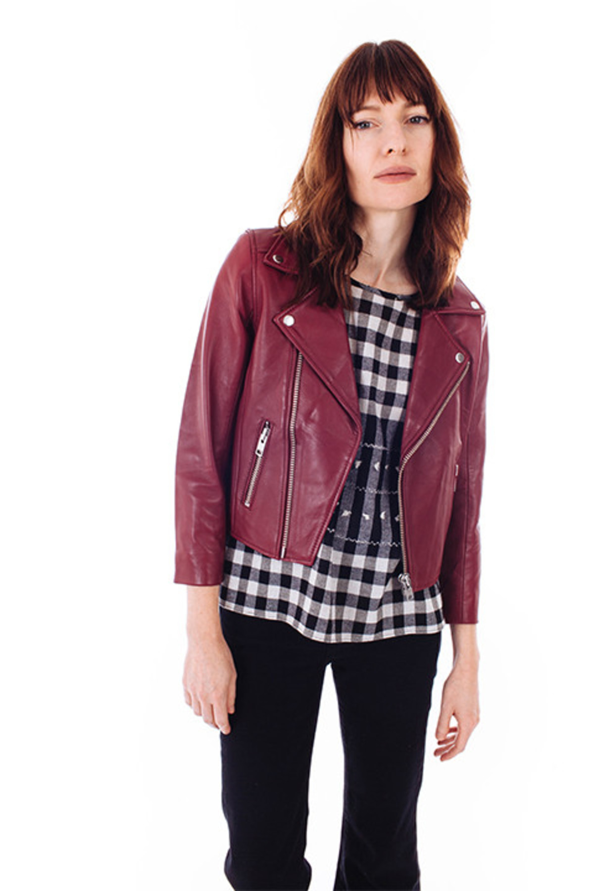Ganni Passion Biker Jacket in Cabernet